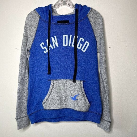 Camp David San Diego Size Small Sweatshirt Hoodie Blue & Gray - Picture 1 of 6
